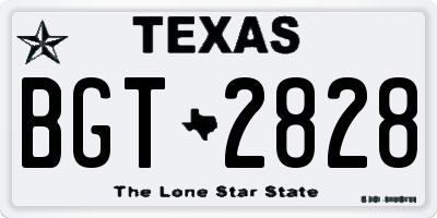 TX license plate BGT2828