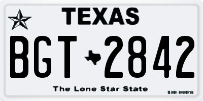 TX license plate BGT2842