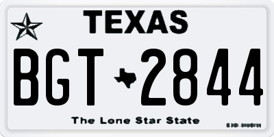 TX license plate BGT2844