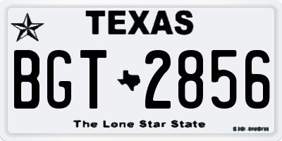 TX license plate BGT2856