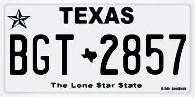 TX license plate BGT2857