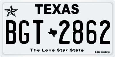 TX license plate BGT2862