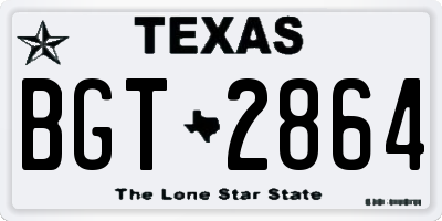 TX license plate BGT2864