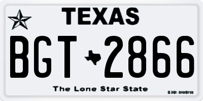 TX license plate BGT2866