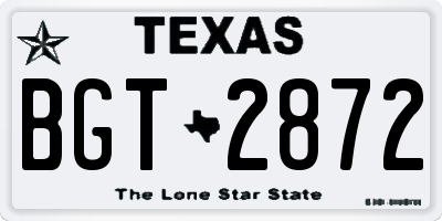 TX license plate BGT2872