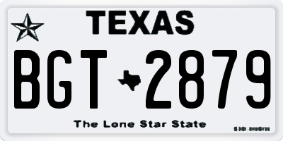 TX license plate BGT2879