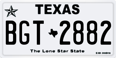 TX license plate BGT2882