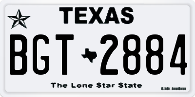 TX license plate BGT2884