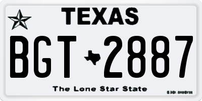 TX license plate BGT2887
