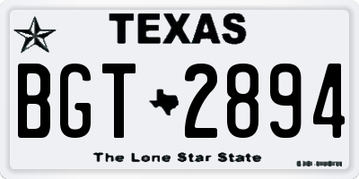 TX license plate BGT2894