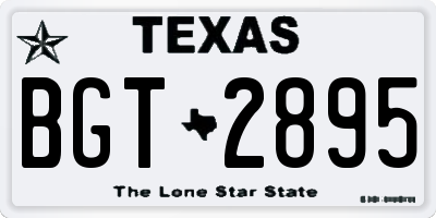 TX license plate BGT2895