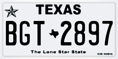 TX license plate BGT2897