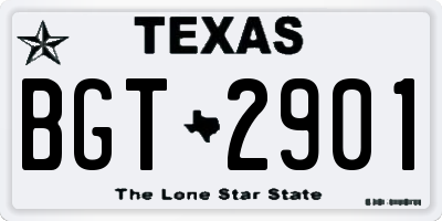 TX license plate BGT2901