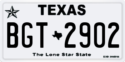 TX license plate BGT2902