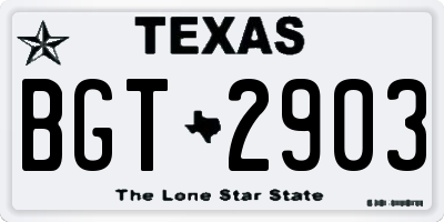 TX license plate BGT2903