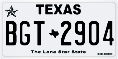 TX license plate BGT2904