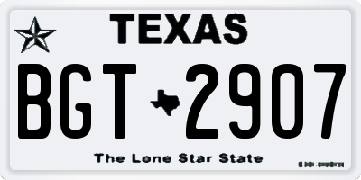 TX license plate BGT2907