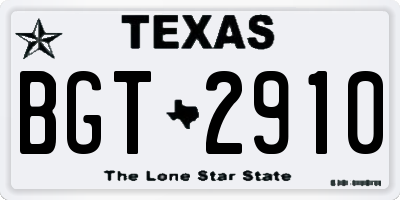 TX license plate BGT2910