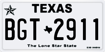 TX license plate BGT2911