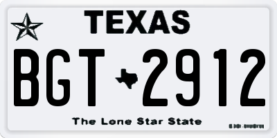 TX license plate BGT2912