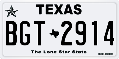 TX license plate BGT2914
