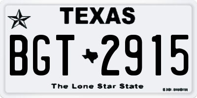 TX license plate BGT2915