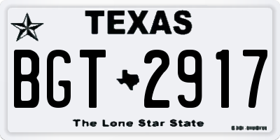 TX license plate BGT2917
