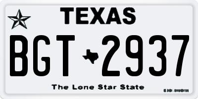TX license plate BGT2937