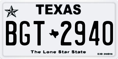 TX license plate BGT2940