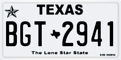 TX license plate BGT2941