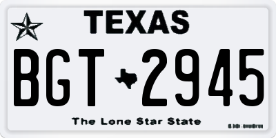 TX license plate BGT2945