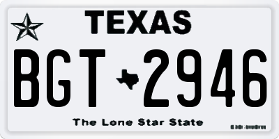 TX license plate BGT2946