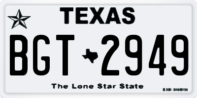 TX license plate BGT2949