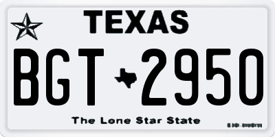 TX license plate BGT2950