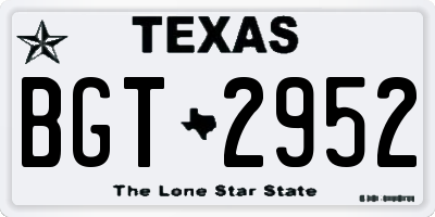 TX license plate BGT2952