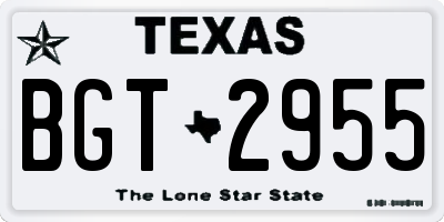 TX license plate BGT2955