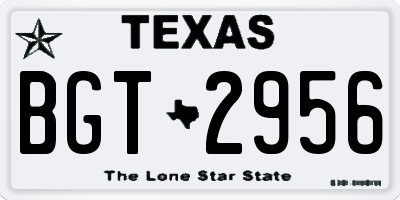 TX license plate BGT2956