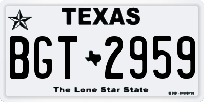 TX license plate BGT2959