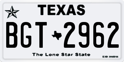 TX license plate BGT2962