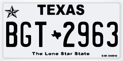 TX license plate BGT2963
