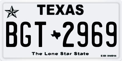 TX license plate BGT2969