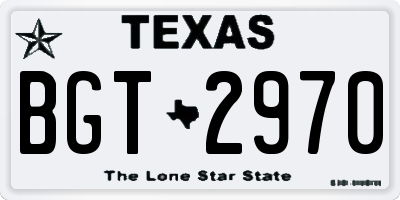 TX license plate BGT2970