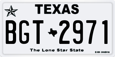 TX license plate BGT2971