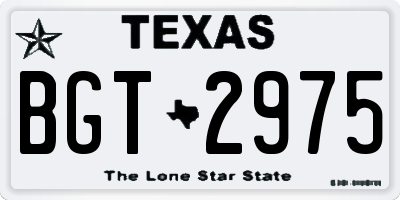 TX license plate BGT2975