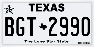 TX license plate BGT2990