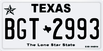 TX license plate BGT2993
