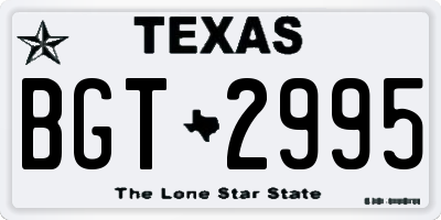 TX license plate BGT2995