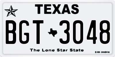 TX license plate BGT3048