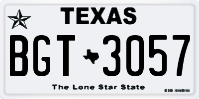 TX license plate BGT3057