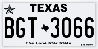 TX license plate BGT3066